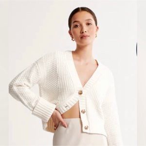 NWT Abercrombie & Fitch Cotton Seed Stitch Cardigan